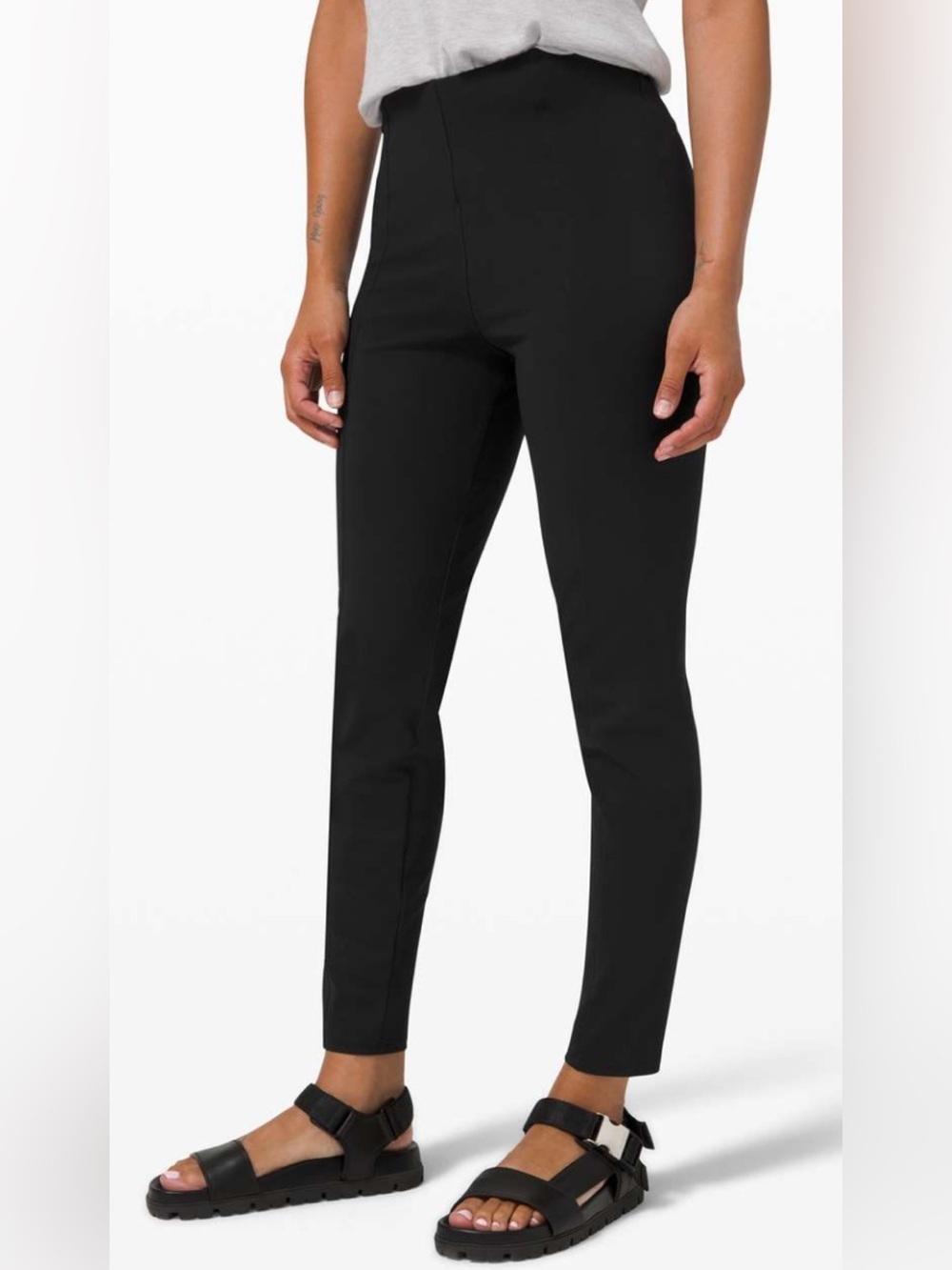 LULULEMON ATHLETICA HERE TO THERE 7/8 PANT crop length work dress pants black